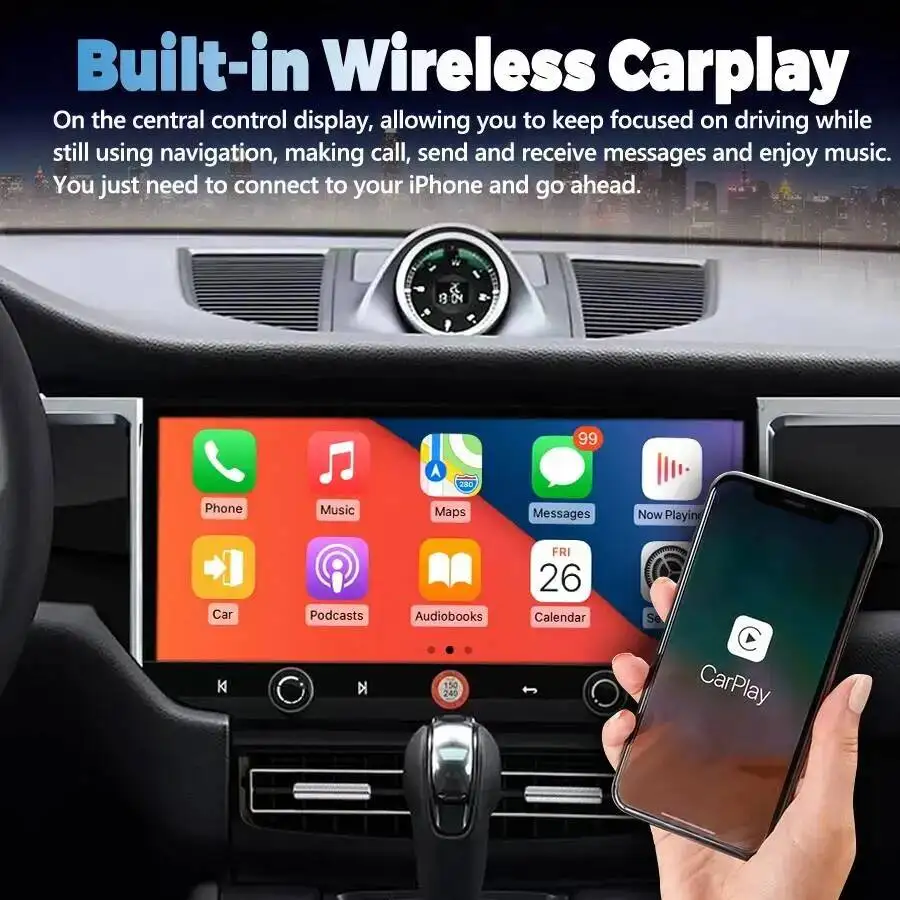 For Porsche Macan 2011 2012-2018 Carplay Audio 12.3inch Android Screen Stereo Car Radio Multimedia Video Player GPS Navigation