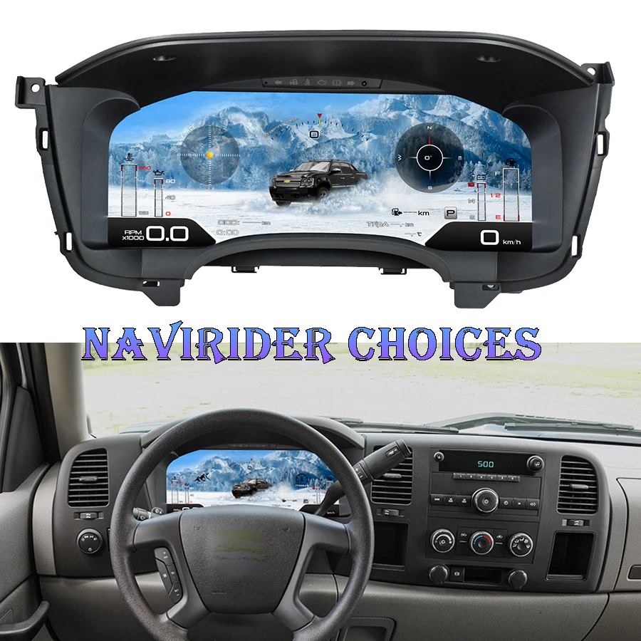 Car LCD Instrument Cluster For GMC Sierra 2014-2018 For Chevrolet Silverado 2019-2023 Definition Virtual Cockpit Dashboard