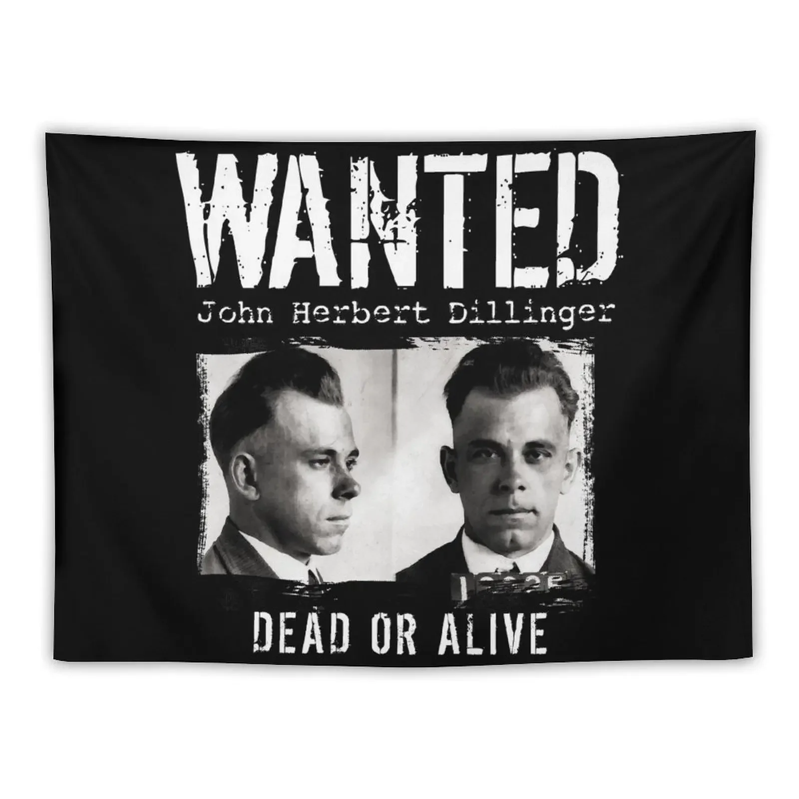 John Dillinger Mugshot - Wanted Dead or Alive Tapestry Decoration Room Wall Coverings Tapestry