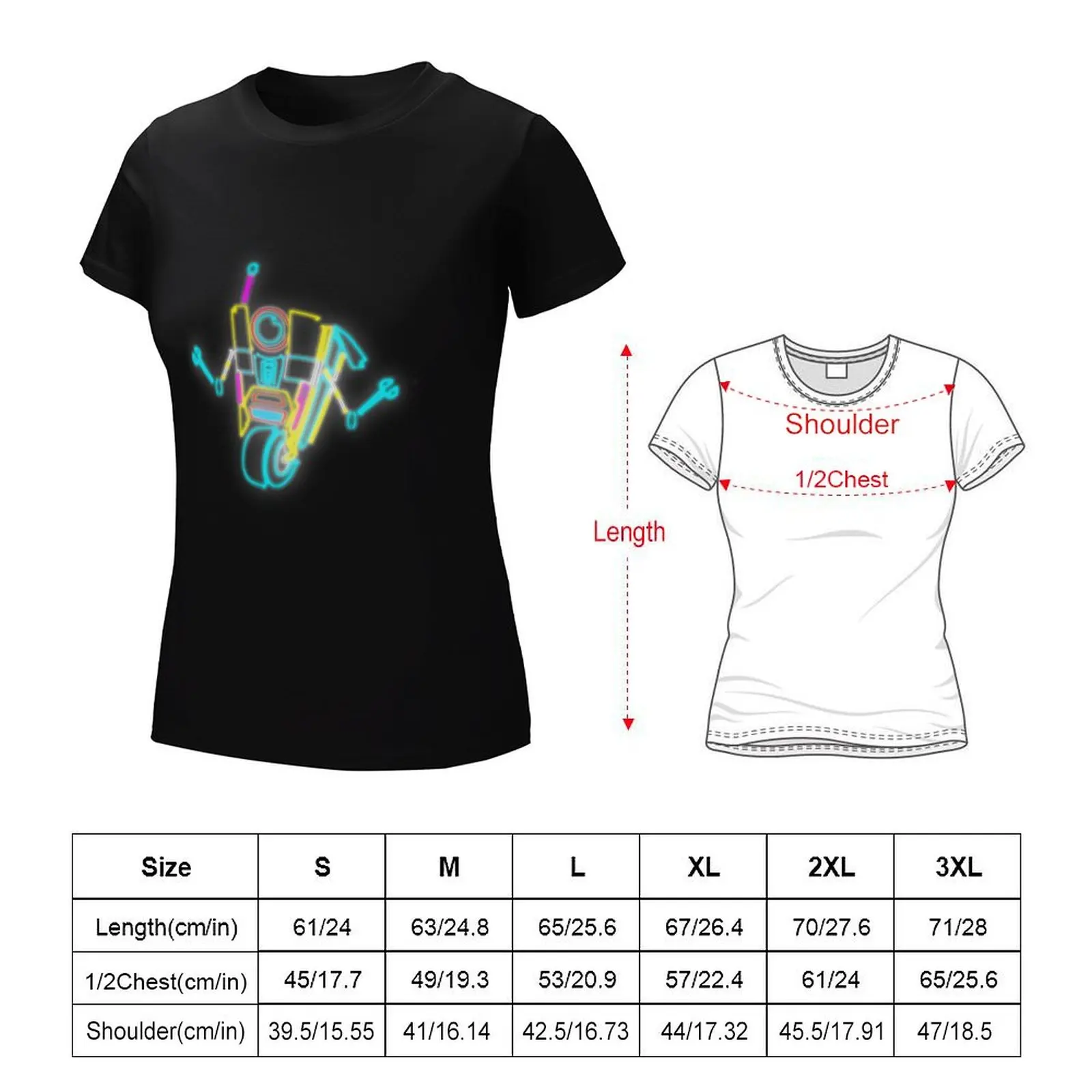 Camiseta feminina Neon Claptrap, roupa de senhora, tops bonitos engraçados, blusa, ajuste solto