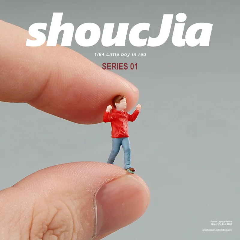 1:64 scale children's model, colored resin miniature figurine, finished product for macro photography diorama