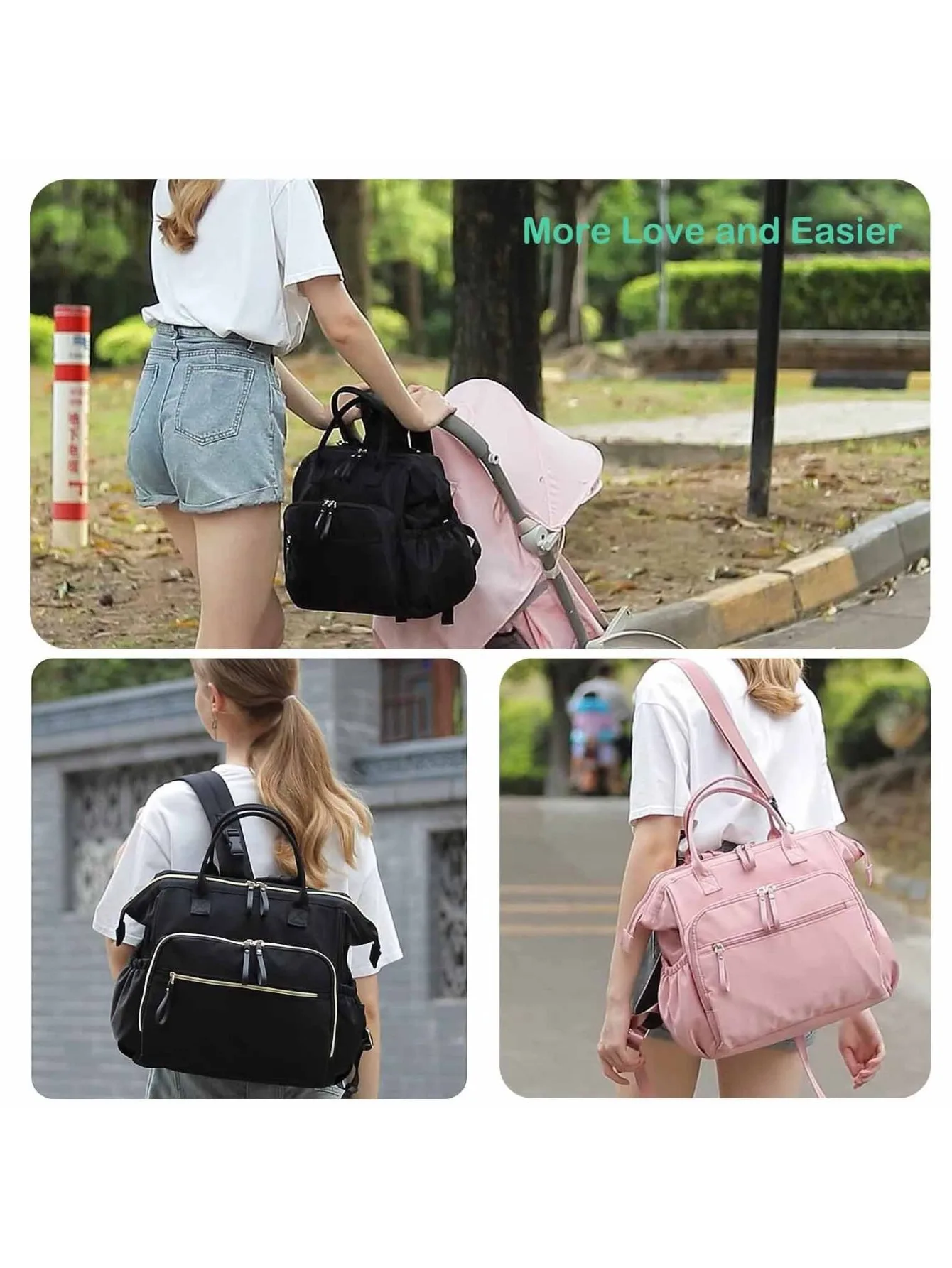 

Diaper Bag with Anti-theft Pocket, Waterproof Mommy Backpack for Baby & Travel Storage