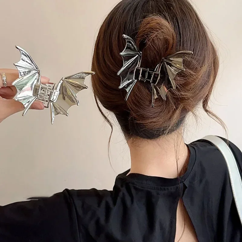 2024 Halloween Spider Skeleton Hair Claw Clips for Women Jewelry Accessories Black Silver Gold Large Barrette Party Headwear