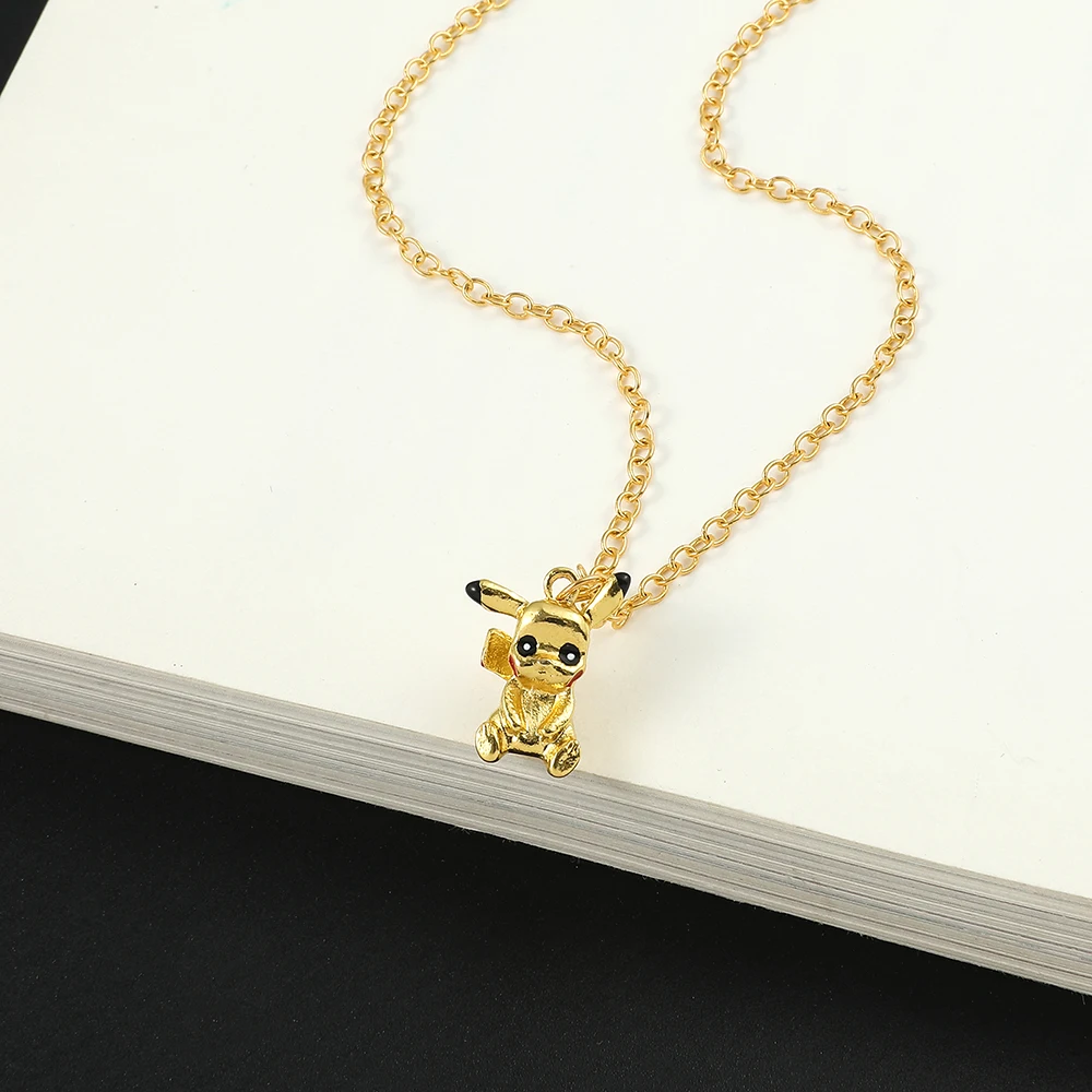일본 애니메이션 포켓몬 캐릭터 피카츄 금속 펜던트, 귀여운 목걸이, 절묘하고 컴팩트 쥬얼리