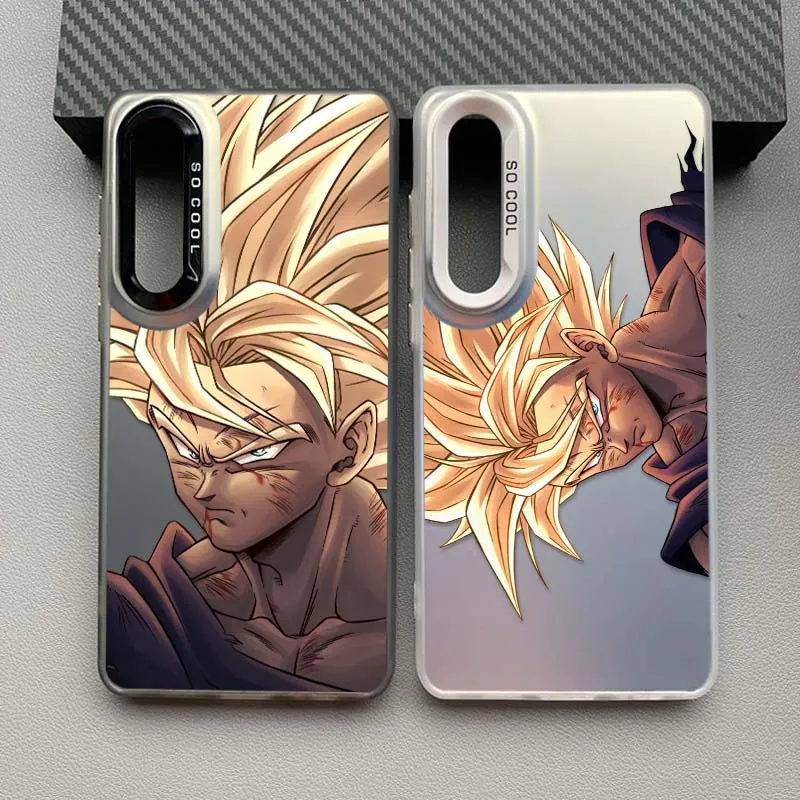 

D-Dragon Ball Cartoon Saiyan Cover For Samsung Galaxy A73 A71 A56 A54 A53 A52 A51 A35 Colorful Silver Phone Case
