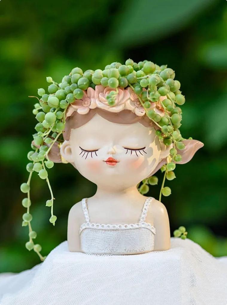 1PC Litte Falry succulent Pot with drainage Hole Cutevase Gardening yard Home decoration