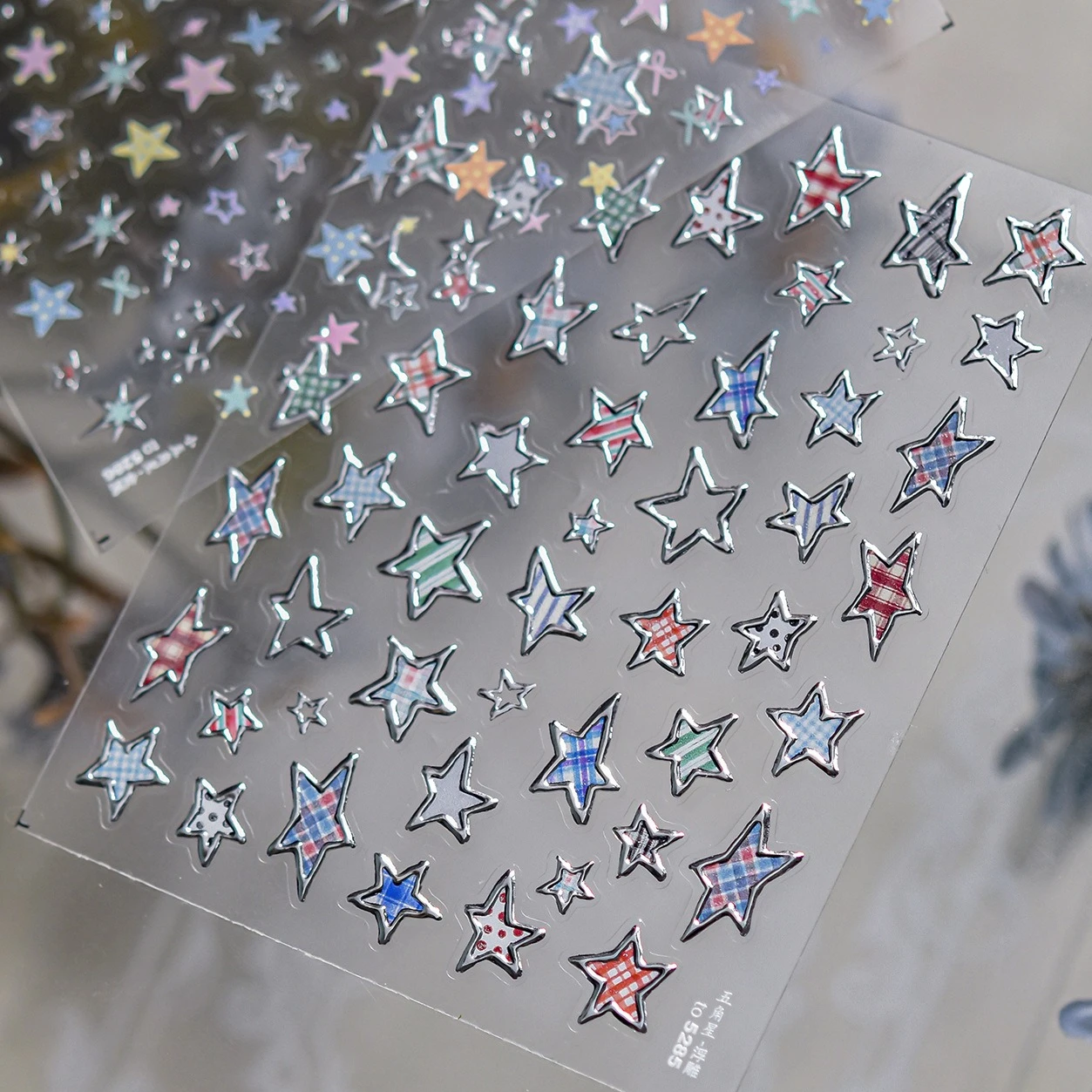 

Silver Colourful Graffiti Pentagram Star Polka Dot Grid Starburst Line Bowknot Tie Bow Delicate Nail Art Stickers Manicure Decal