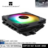 Thermalright AXP120-X67 Black ARGB Press Down CPU Cooler 120mm PWM Fan 6 Heat Pipes Air Cooler for AM4 AM5 Intel LGA 115X/1200