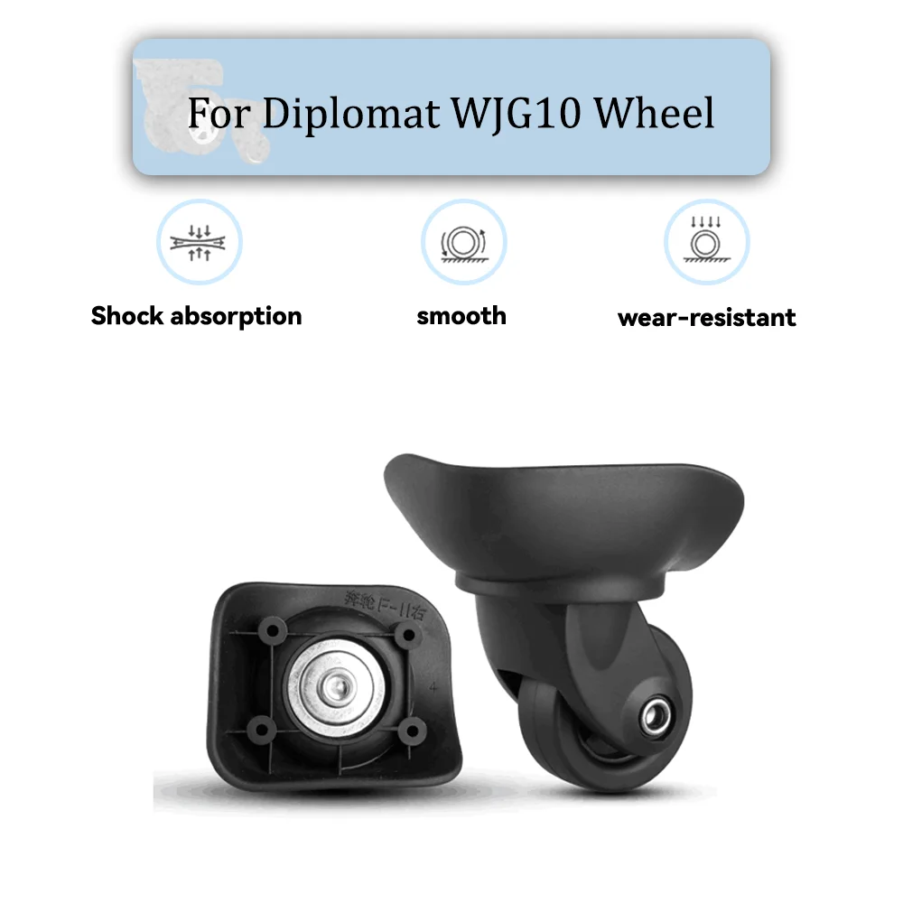 

For Diplomat WJG10 Universal Wheel Black Replacement Suitcase Silent Smooth Shock Durable Absorbing Rotating Accessories Wheels