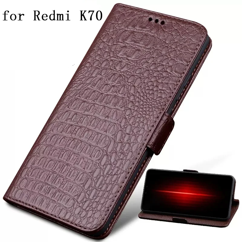 

Fashion Phone Case for Redmi K70 Carcasa Genuine Leather Cover for Xiaomi Redmi K70 Funda Skin Flip Magnetic Bag Wallet Cases