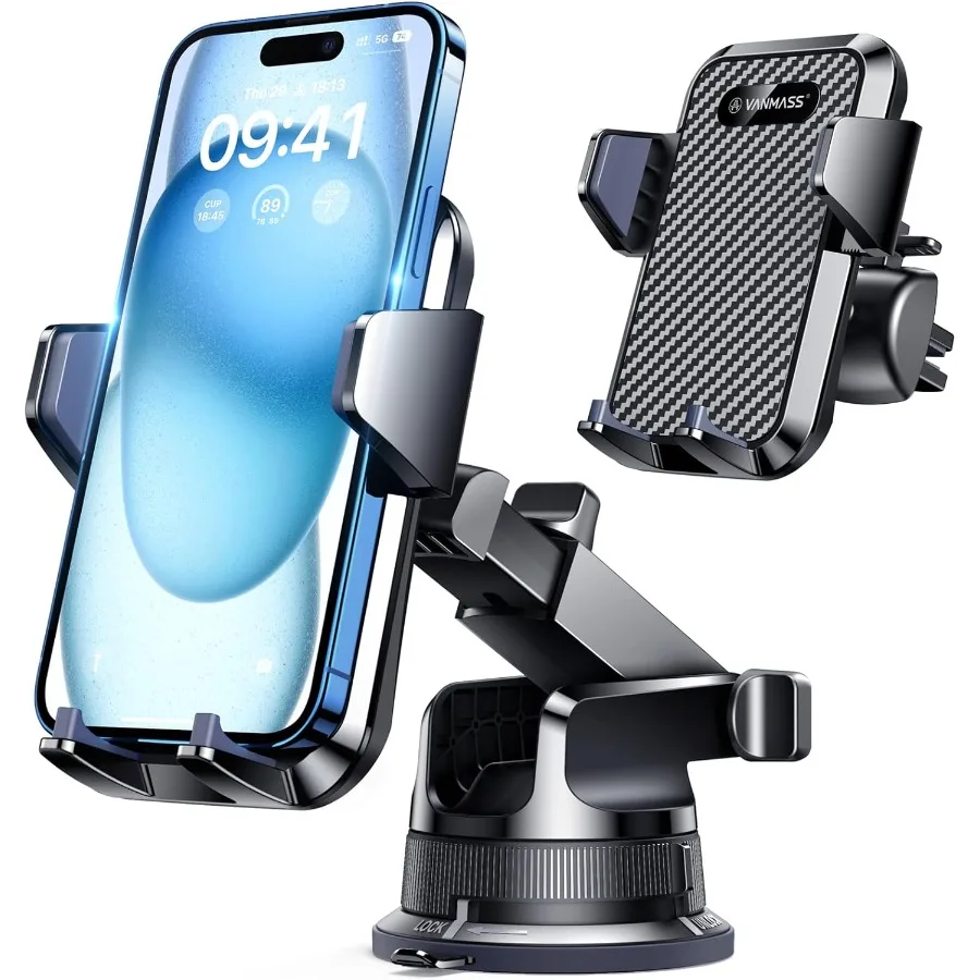 

2025 Upgrade Car Phone Holder with Super Suction Cup for Dashboard Window Vent Desk Use Universal Handsfree Mount Compatible wi