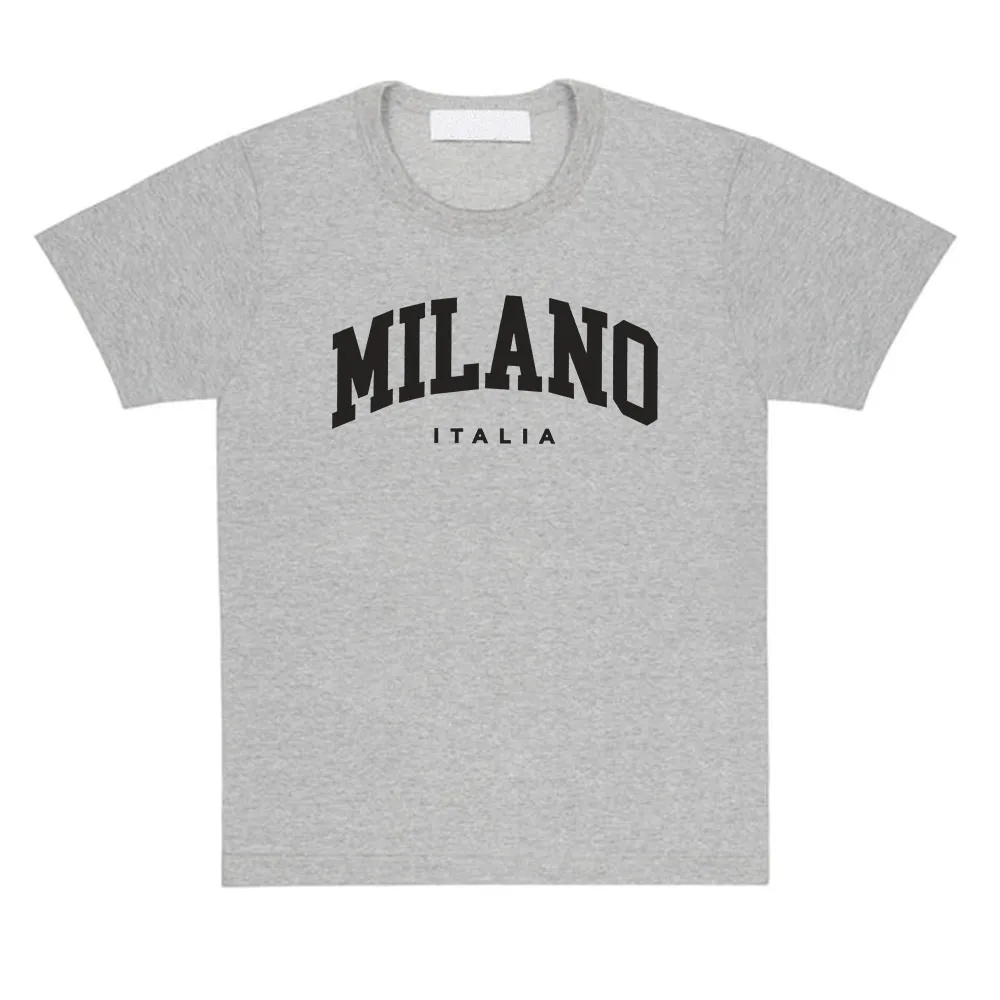 Cotton Tees Milano Italy Letter Printing Tshirts Summer Women Men O-neck Tee-shirt Casual Comfortable Soft Unisex Streetwear Top