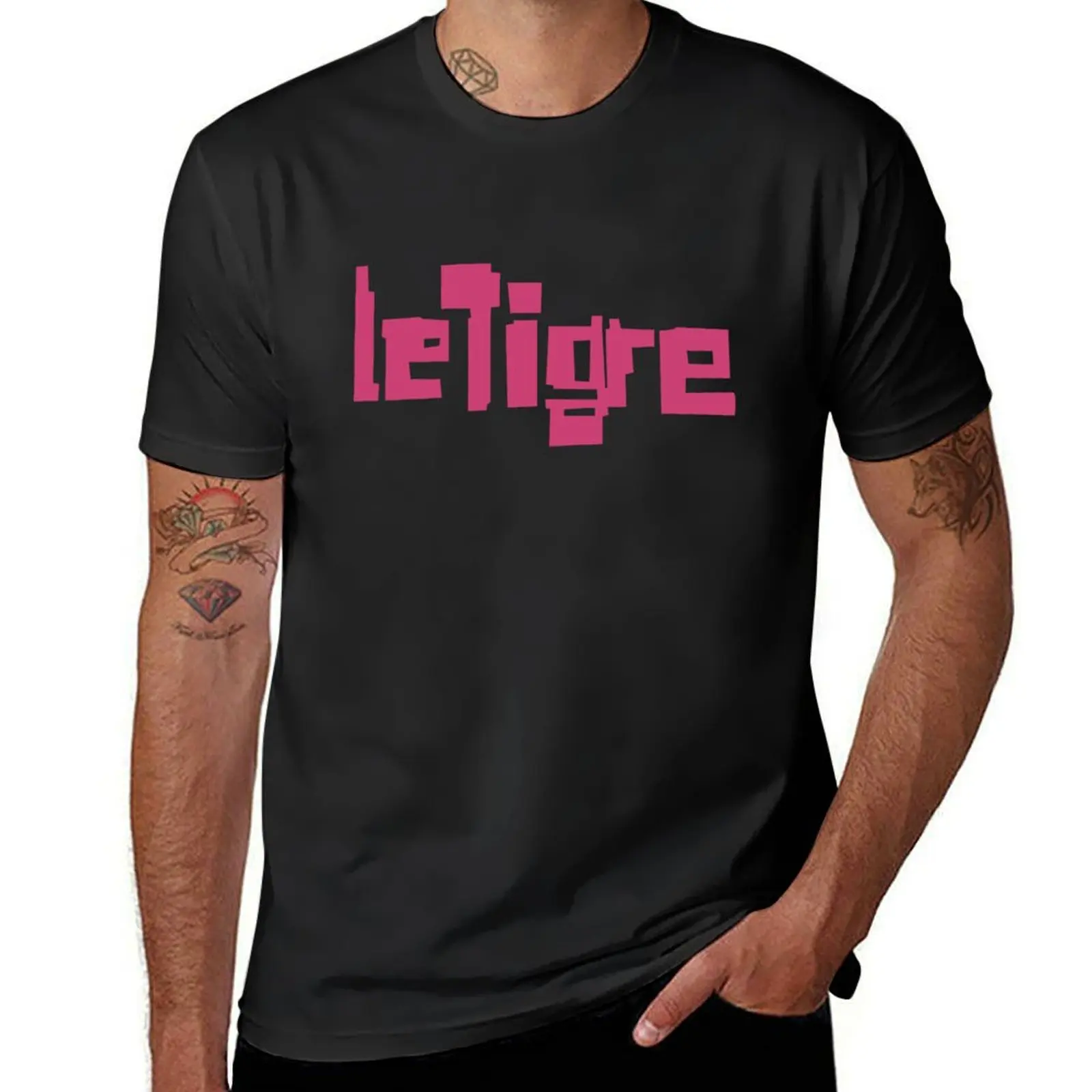 le tigre design T-Shirt cute tops customs Men's cotton t-shirt