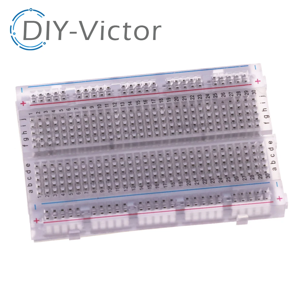 400 Points Solderless PCB Breadboard Mini Test Protoboard 8.3CM x 5.5CM transparent Bread Board Male to Male Dupont Cable DIY