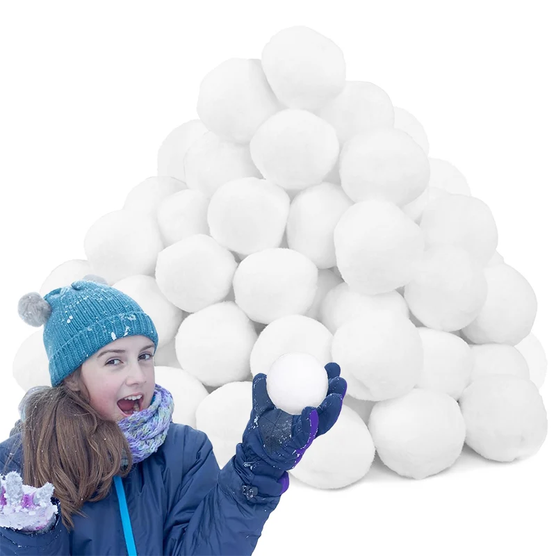 50Pack Soft Snow Fake Balls Christmas Kids Gift Toy Indoor Outdoor Snow Fight Ball Set Xmas Tree Ornament Decoration For Home