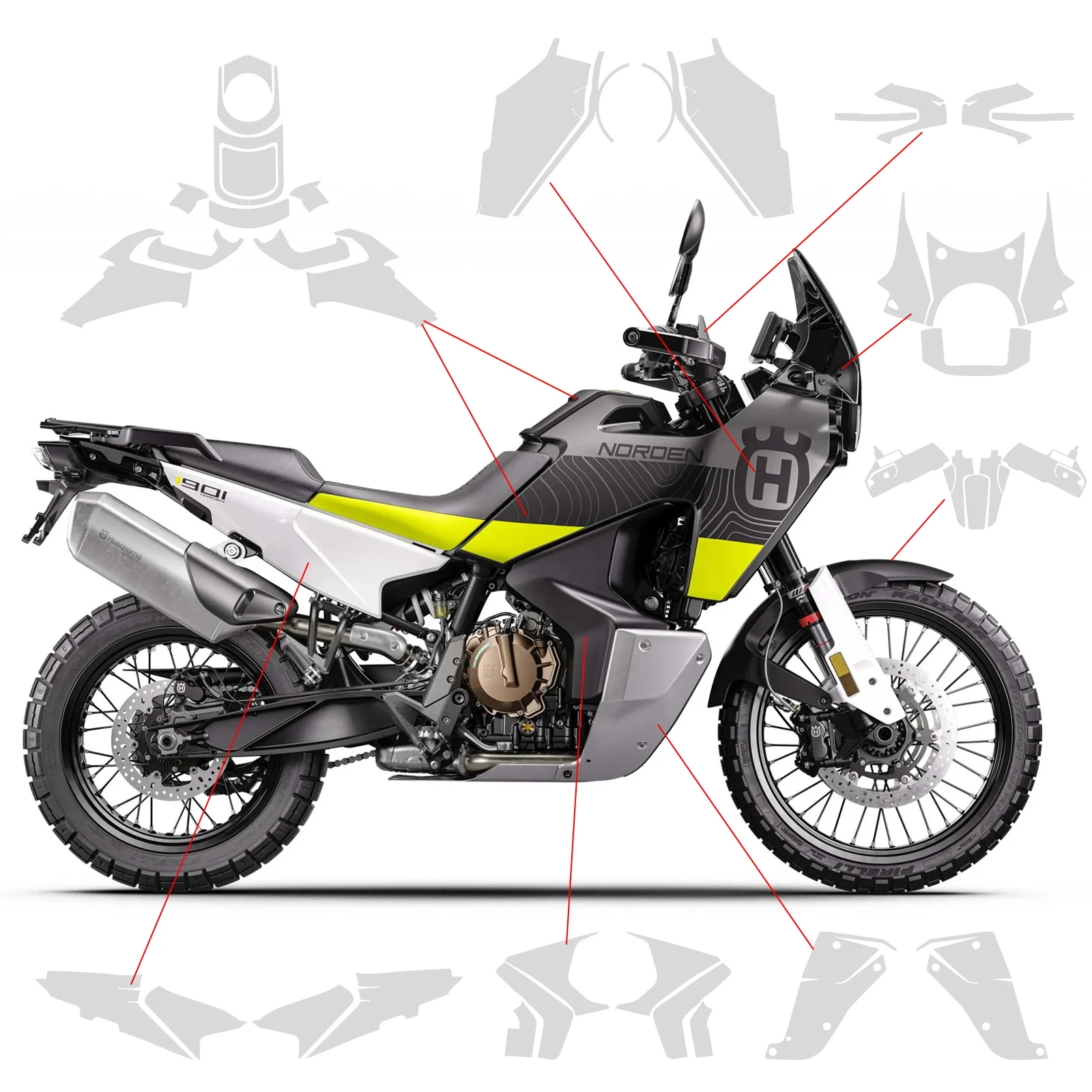 Norden 901 PPF Paint Protection Film For Husqvarna NORDEN901 Anti-Scratch Protective Motorcycle TPU Stickers Invisible Car Cover