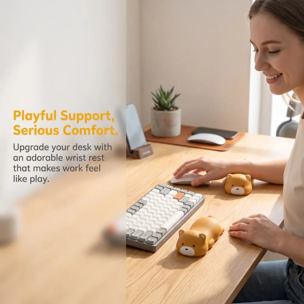 Soft Comfortable Wrist Rest Mouse Pad Frog AntiSlip Ergonomic Wrist Support Dog Brown bear Decompression Mouse Pad