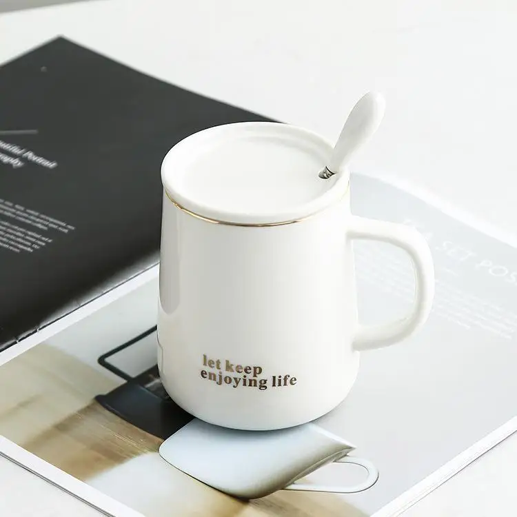 

Cute Creative Ceramic Mug for Office Coffee Water Cup Female Style No Lid Mark Cup Handmade Gift