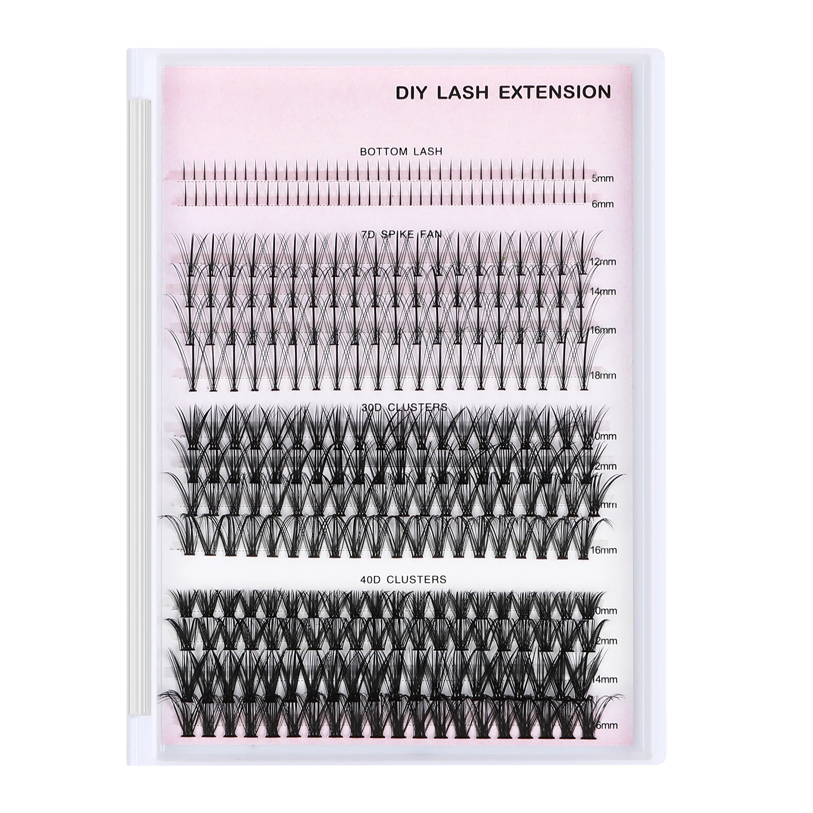 320 Rows DIY lashes extensions kit 7D Spike fan Bottom lash 30d 40d clusters Volume False Eyelashes 5-16mm mixed wispy eyelash