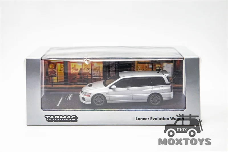 Tarmac Works 1:64 Lancer Evolution Wagon Silver Diecast Model Car