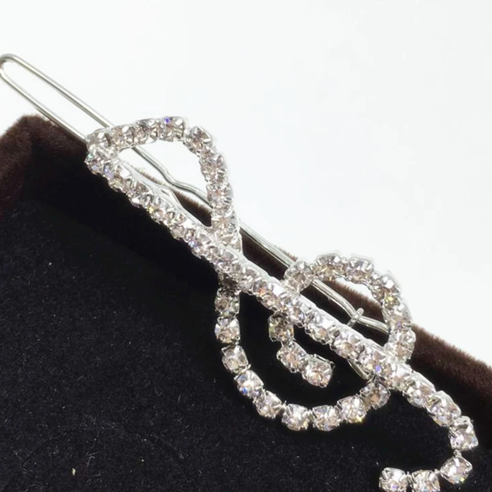 

2Pcs Music Note Rhinestone Hairpins Accessories Pearl Barrette Clips for Women Styling Thick Hair Wedding Decorations
