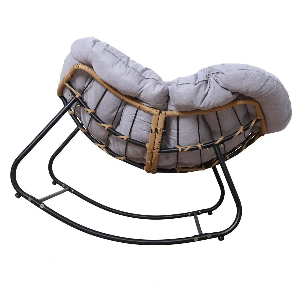 

Outdoor Rattan Rocking Chair, Lounge Living Room Chairs Rocking Recliner Nordic Salon Chair Sofa Luxury Outdoor Furniture