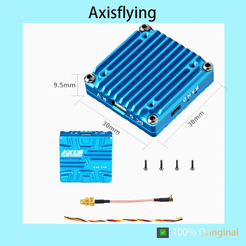 Axisflying SMURFS 1.6W 5.8G Analog VTX Video Transmitter 7V-36V Wide Voltage FPV Drone Parts