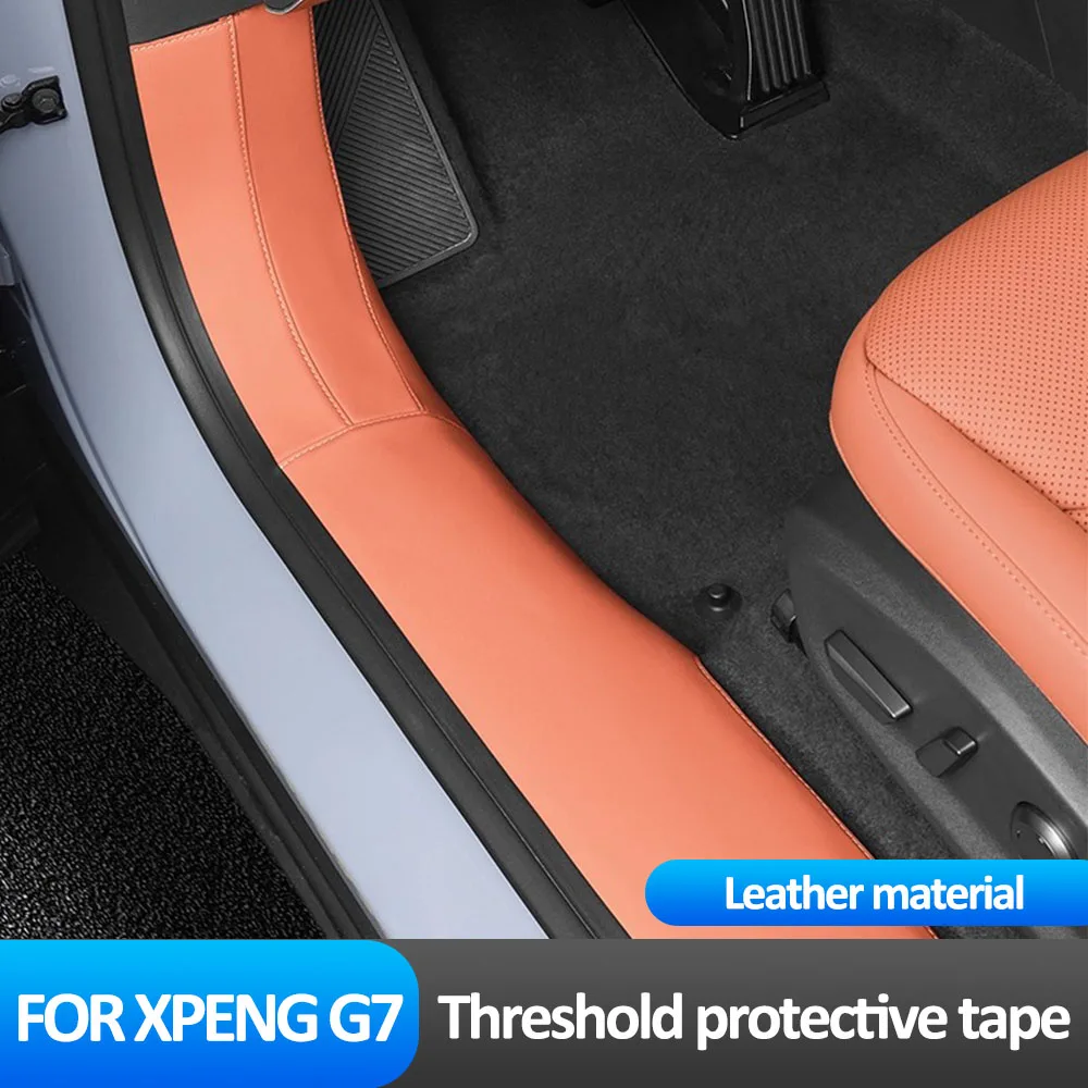 

4 шт. защитная наклейка на порог для Xpeng G7 2025 2026 аксессуары для модификации интерьера, кожаная наклейка на педаль приветствия
