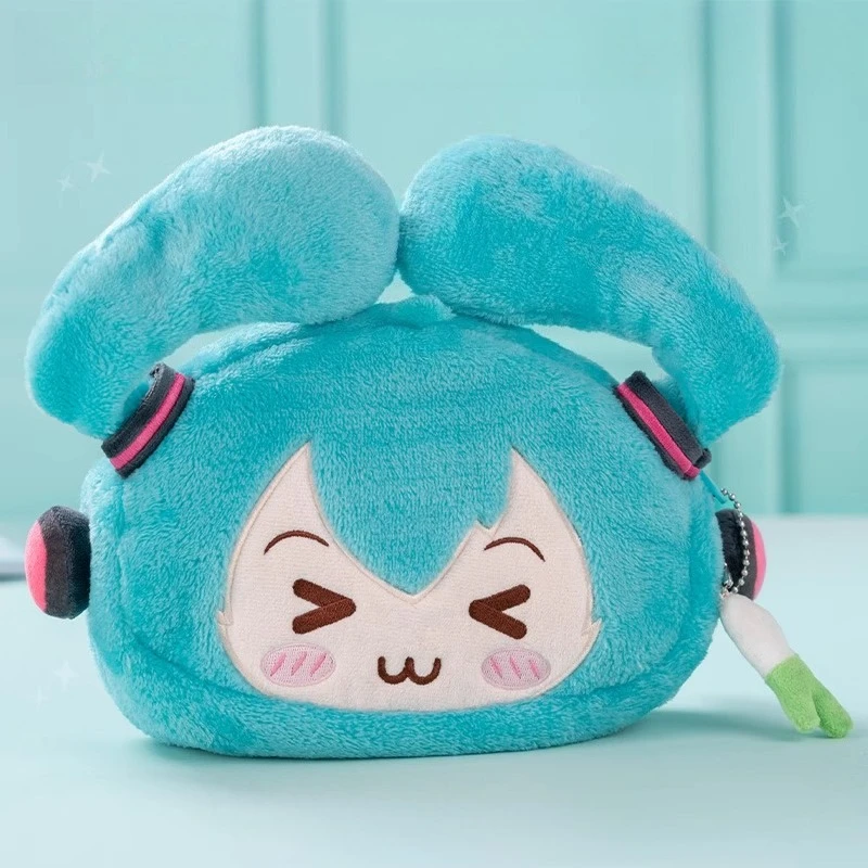 Hatsune Miku Cosplay Anime Plush Pencil Case Large Capacity Cartoon Stationery Bag Kawaii Gifts for Girl