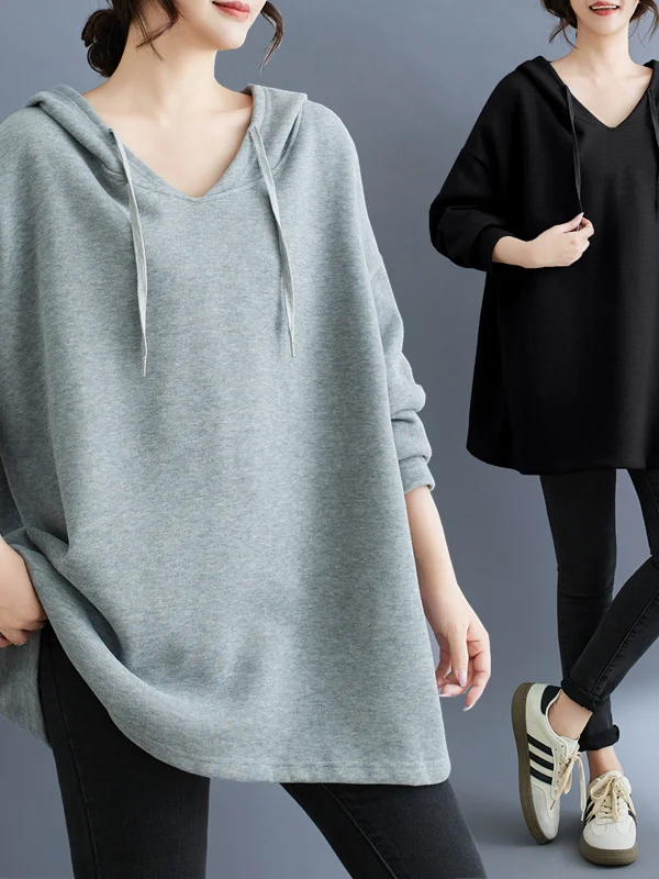 حجم كبير مقنعين Fce اصطف البلوز عادية إخفاء اللحوم التخسيس الكورية Sle المرأة الخريف الشتاء جديد وصول الملابس