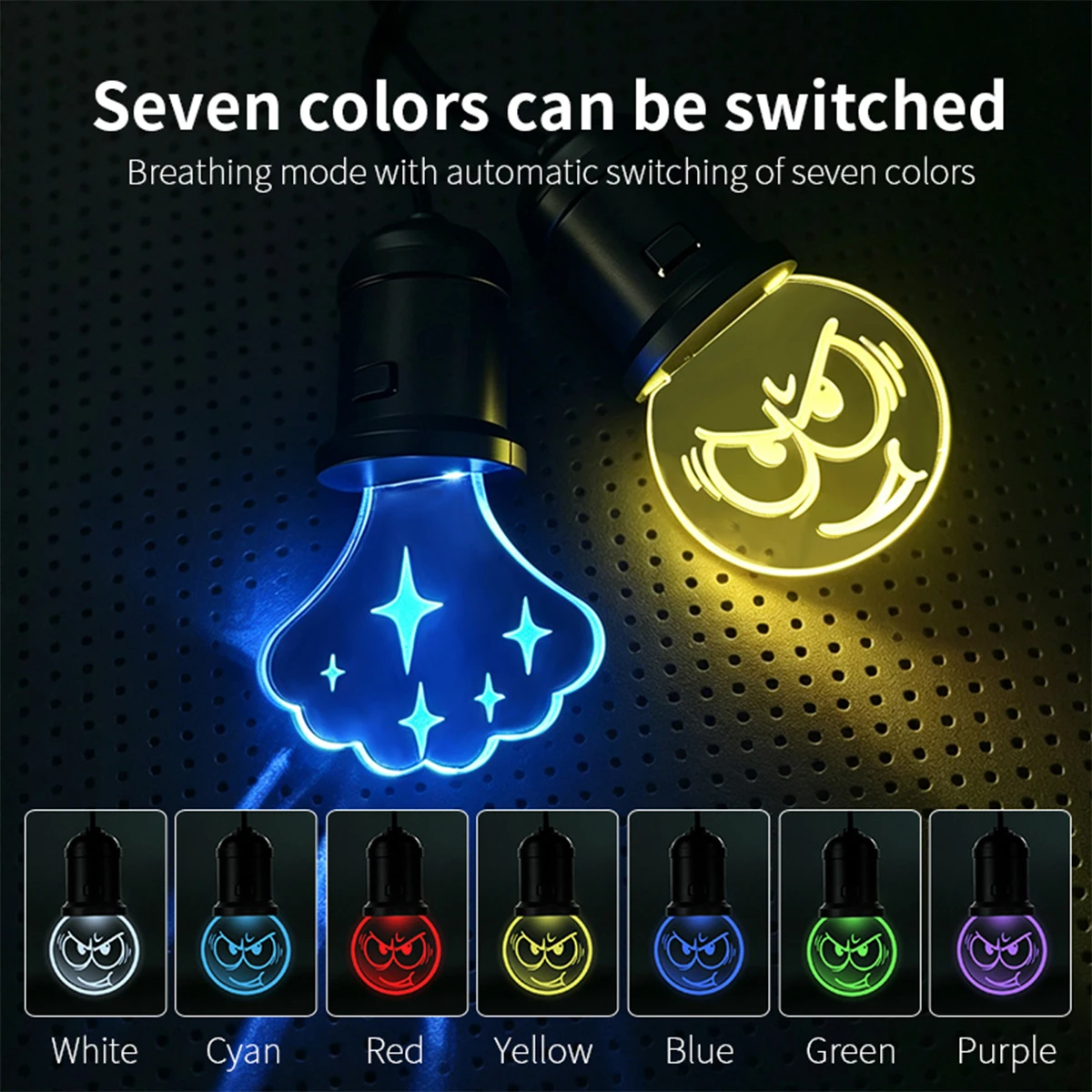 RGB Hanging LED Luminous Pendant Light Car Decoration Retro Lighting Rearview Mirror Decoration For Room Camping Interior Lamp