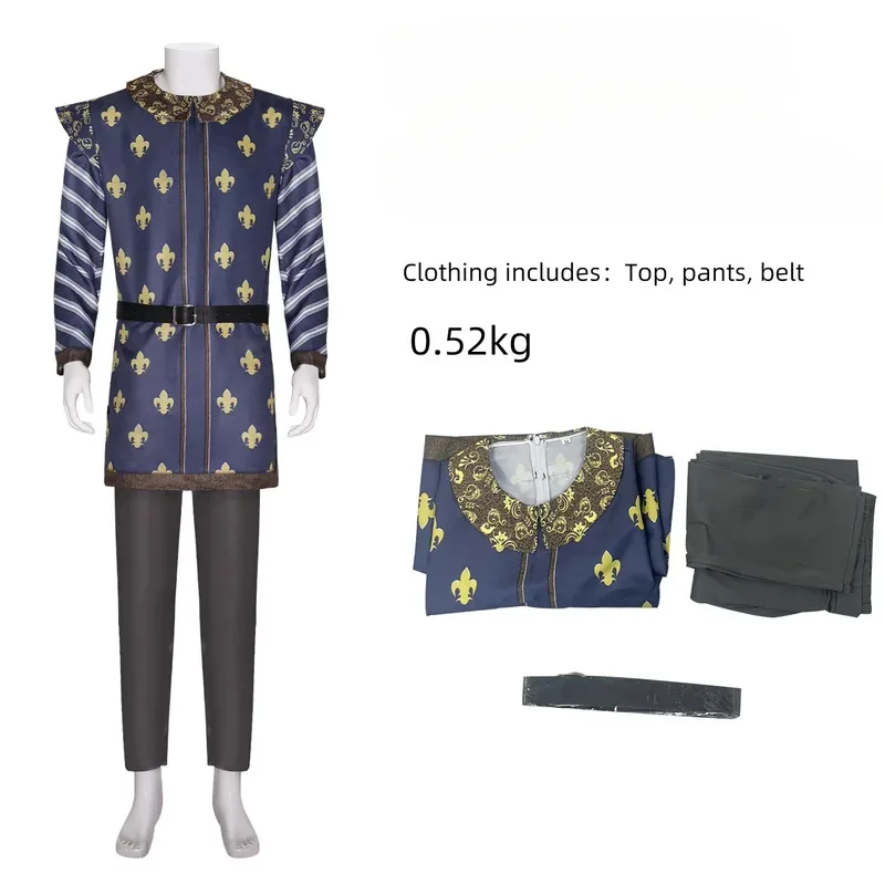 Príncipe encantador topo e calças com cinto cosplay traje halloween masquerade carnaval festa roupas paraena;2'k,8;c'