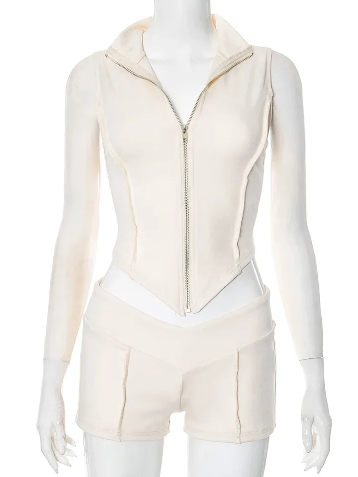 خطوط المرقعة 2 قطعة مجموعة المرأة سستة سترة غير النظامية المحاصيل الأعلى نحيل الخوخ السراويل بسيطة رياضي الشارع الشهير #6