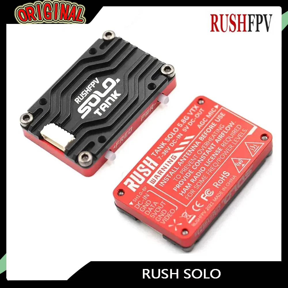 

RUSH Solo Tank 5,8G VTX видеопередатчик Корпус с ЧПУ 1,6 Вт Высокая мощность Встроенный микрофон Структура рассеивания тепла для RC FPV