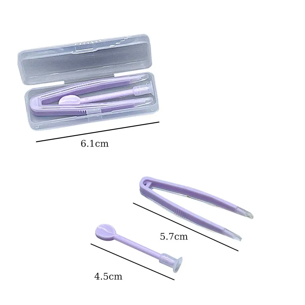 3 Set Remover Contact Lenses Inserter Tweezers Suction Stick Eyes Care Tool Kit Contact Lens Case Clip Tweezers Box Accessories