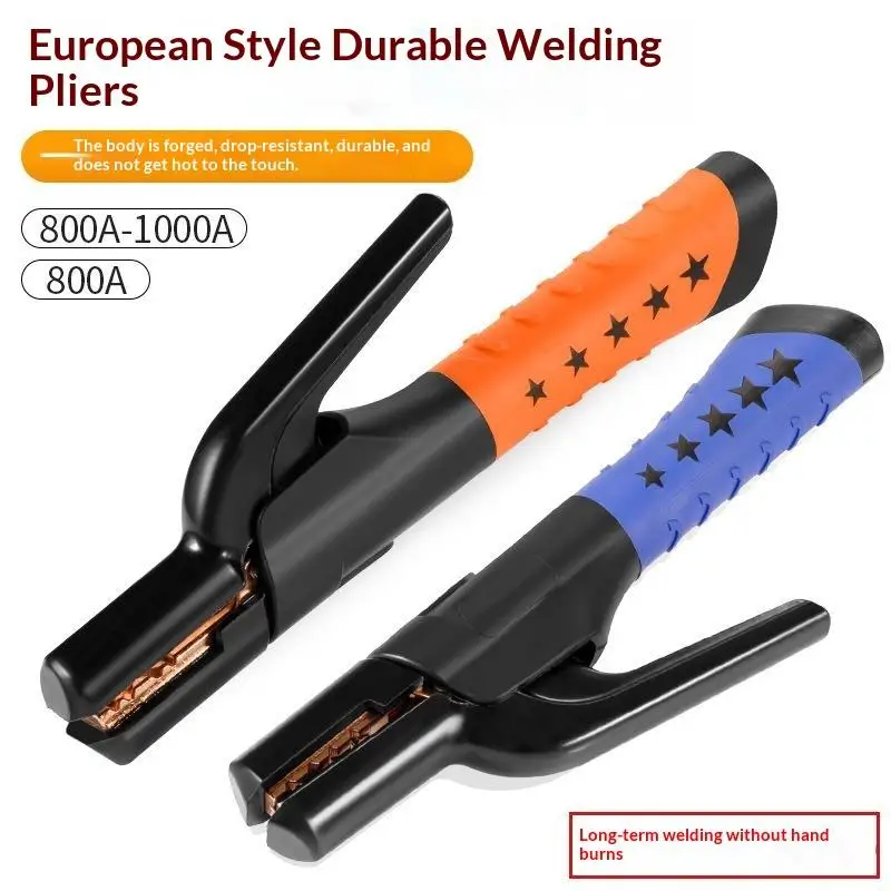 Heavy Duty Welding Electrode Holder Anti Scald Non Slip Grip Insulated Anti Scald Copper Jaw Welding Clamp For Welding Jobs