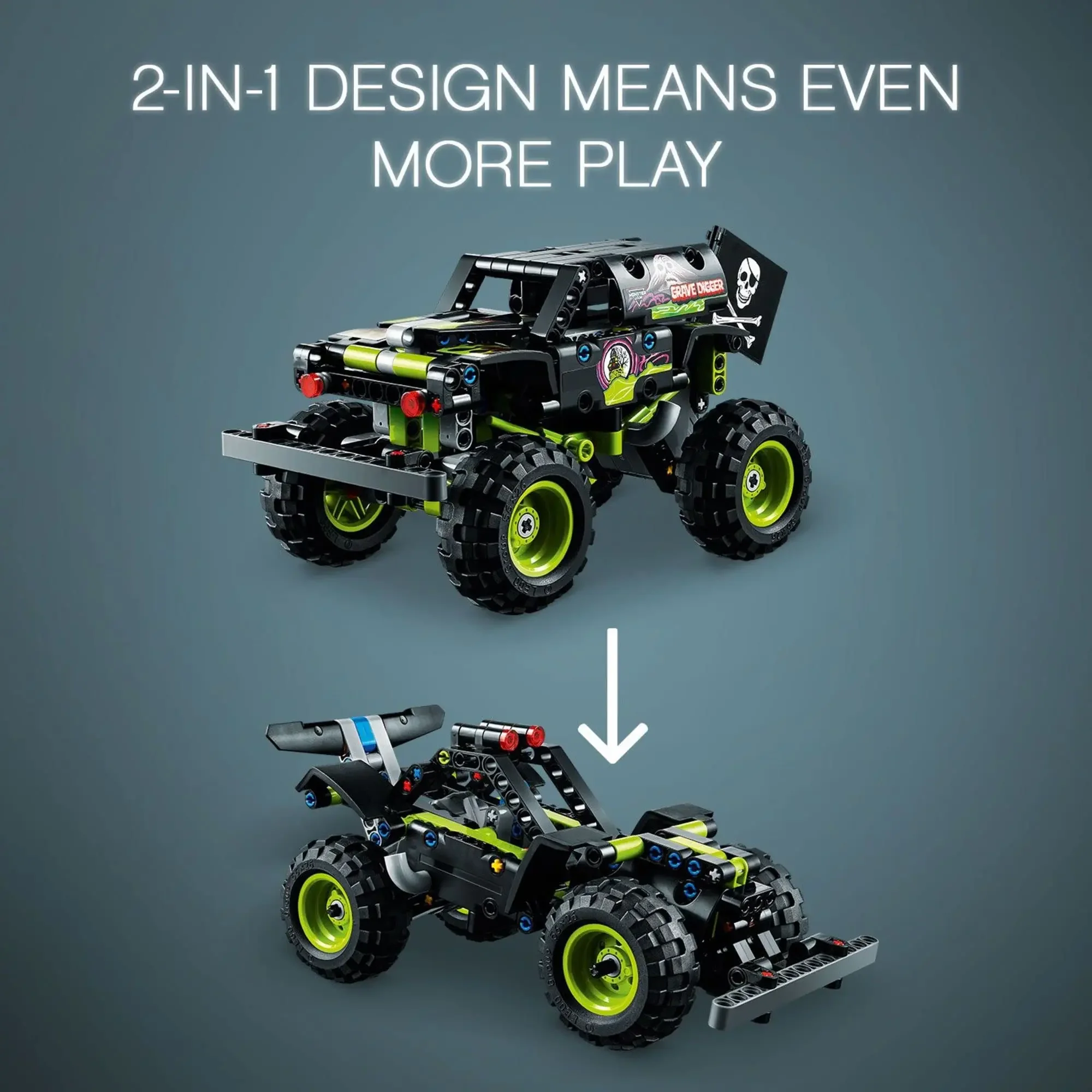 LEGO Technic Monster Jam Grave Digger 42118 Set Truck Toy to Off-Road Buggy Pull-Back Motor Vehicle Playset (212 Pieces)