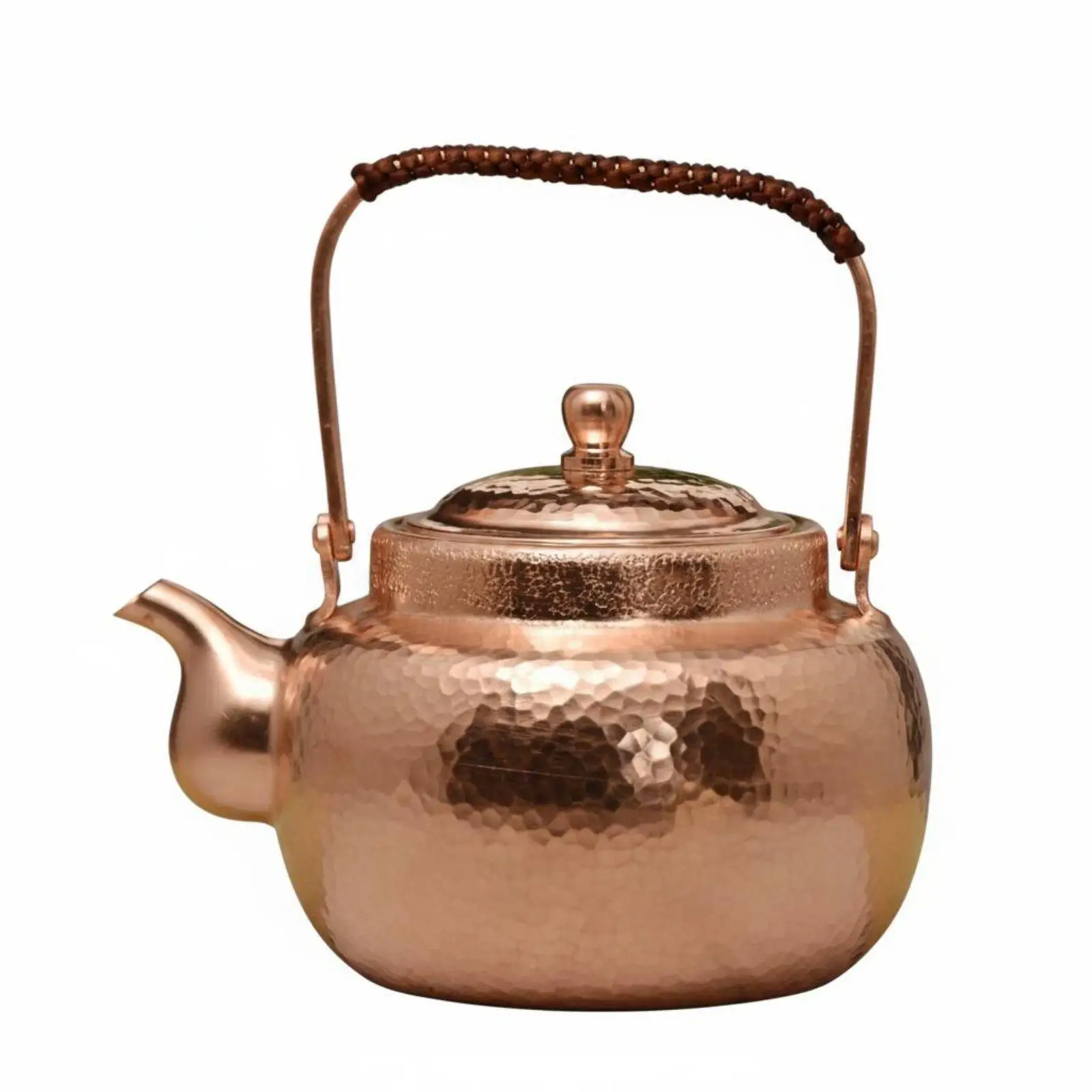 Large Capacity Copper Boiling Vessel Thickened Vintage Tea Kettle for Table Use Beverage Serving