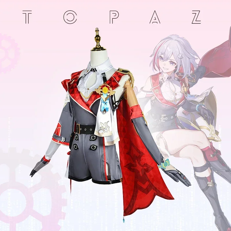 Honkai Star Rail Topaz Numby disfraz de Cosplay para mujer, peluca, uniforme de juego, tocados, Interastral Peace Corporation, fiesta de Halloween