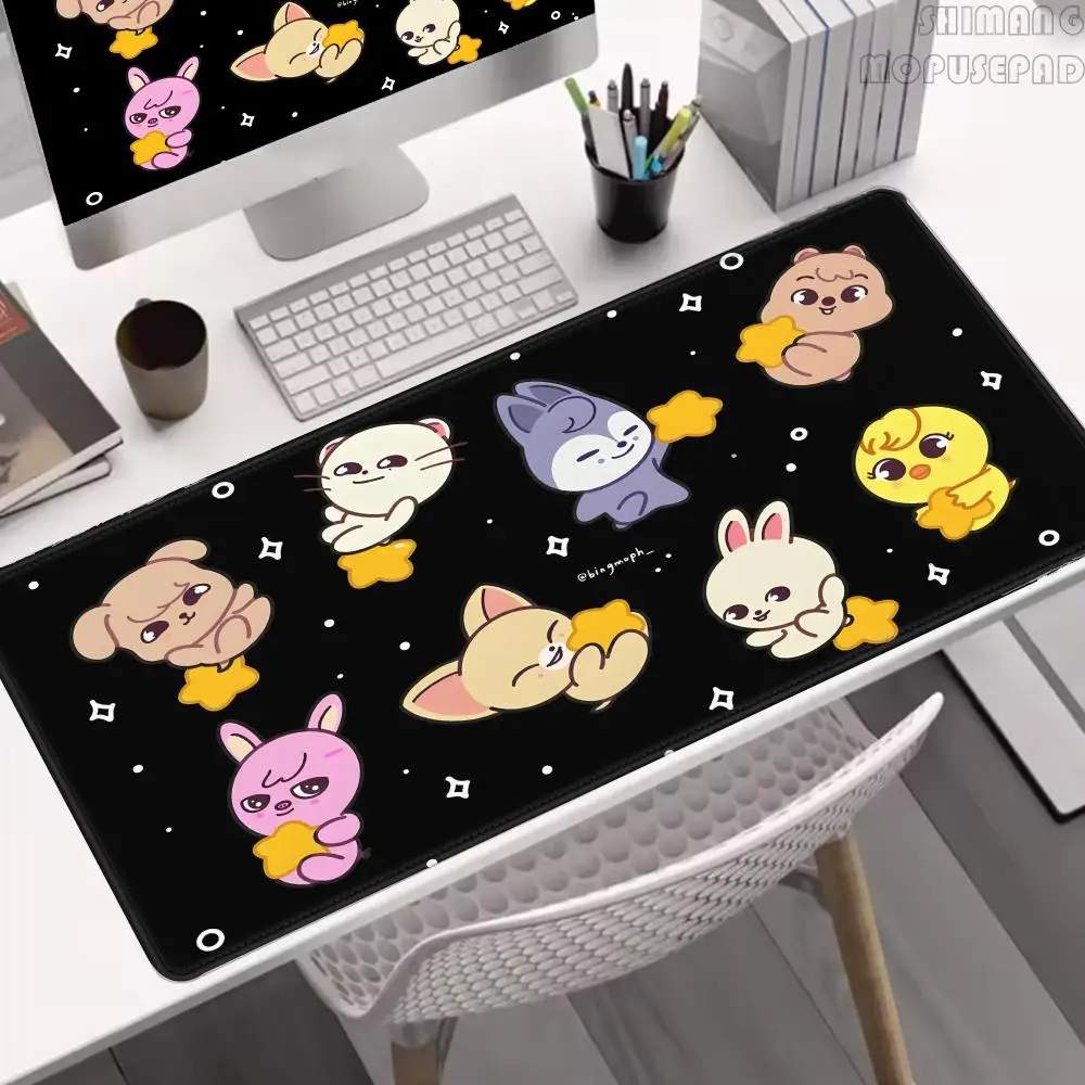 Large Gaming Mousepad K-Kpop Stray K-Kids S-Skzoos Mouse Pad PC Cabinet Deskpad CuteDecoration Office Accessories Mat Deskmat