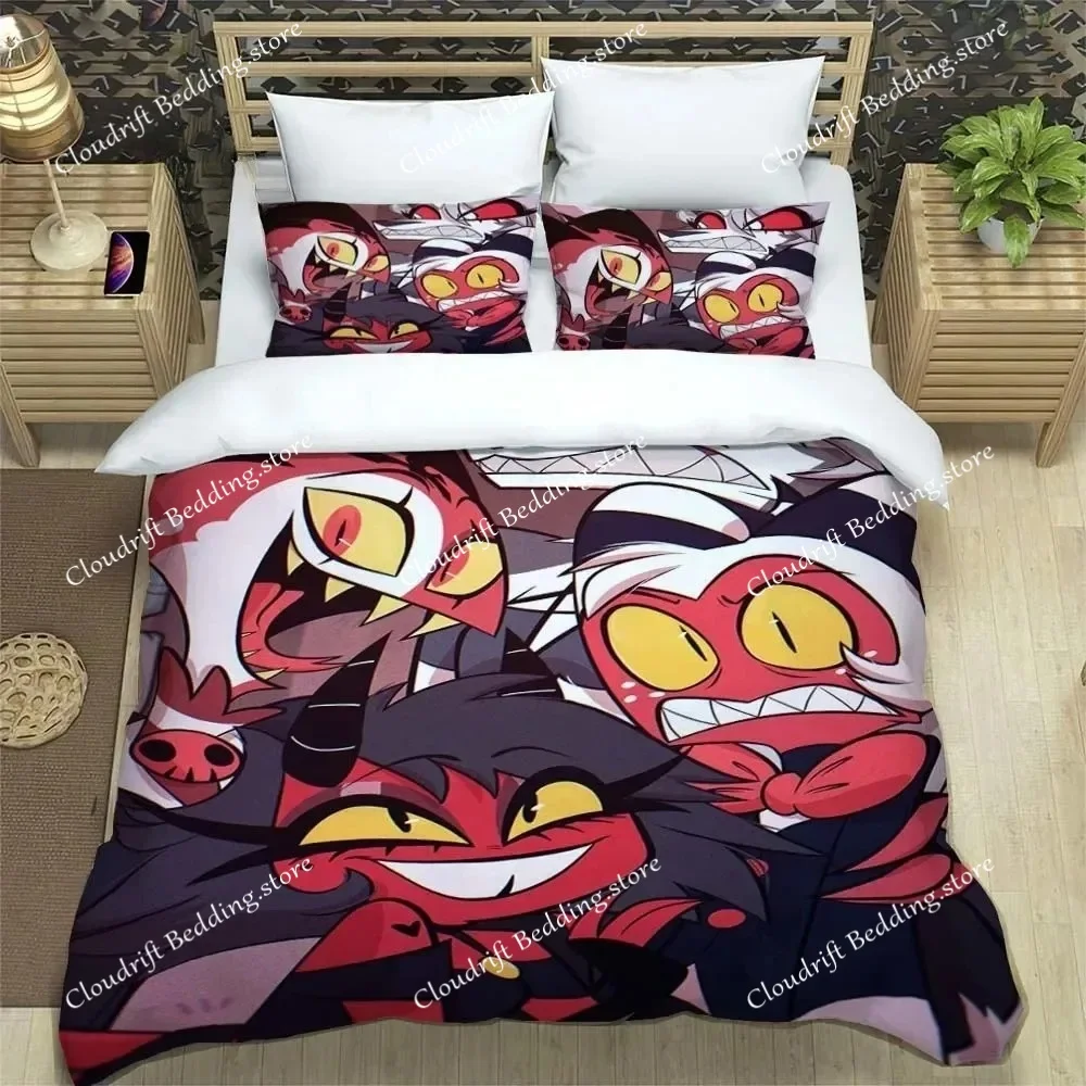 Cartoon Helluva-Boss Bedding Sets Anime Blitzø Duvet Cover Pillowcase Exquisite Bed Supplies Set Various Sizes Luxury Gift