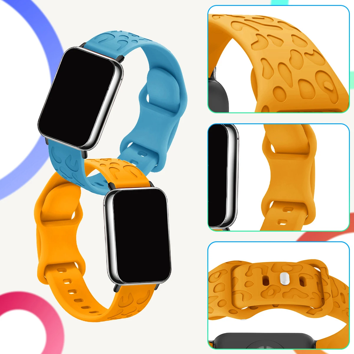 حزام رياضي من السيليكون لساعة Redmi 5 4 سوار بديل ليوبارد لشاومي Mi Band 9 Pro/Mi Band 8 Pro إكسسوارات سوار