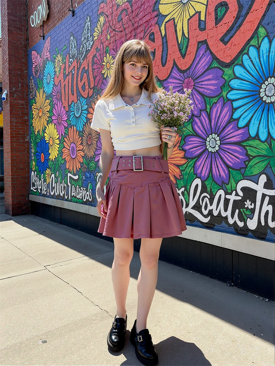 

Мини-плиссированные юбки с высокой талией, женские шикарные кружевные полосатые юбки с пышными пуговицами спереди, школьная форма в консервативном стиле, клетчатая японская студентка