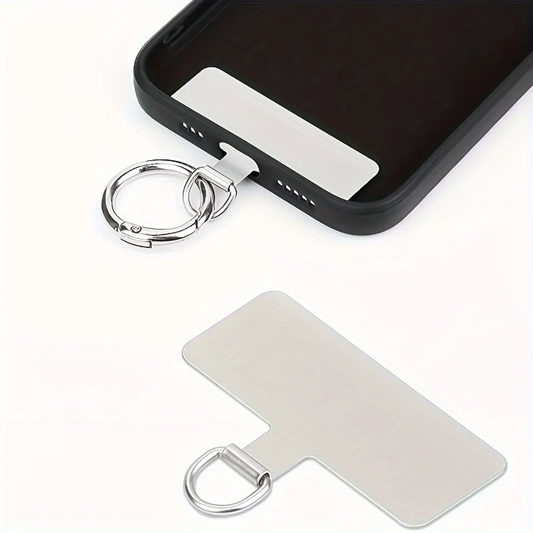 1pc Metal Universal Mobile Phone Lanyard Patch Metal Safety Ultra-thin Mobile Phone Strap Parts Skiing Running Climbing Special