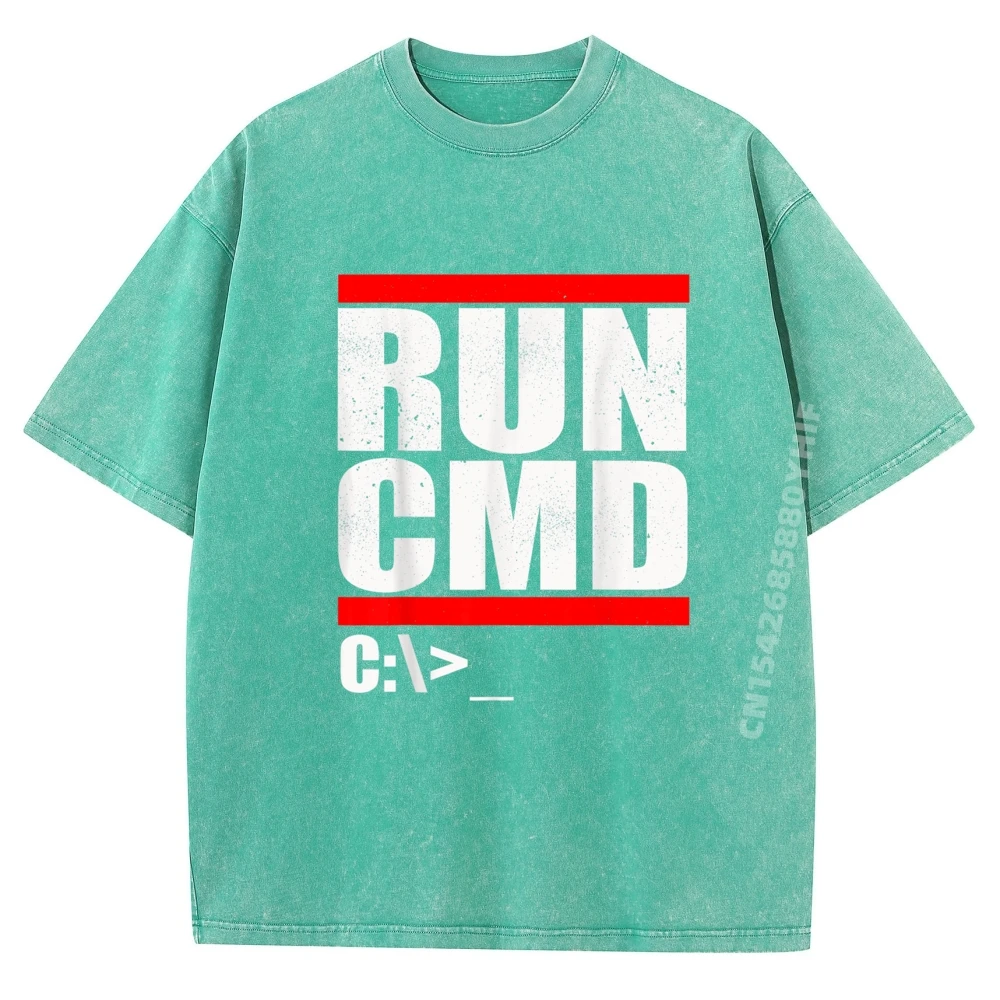 تشغيل Cmd الكمبيوتر الطالب الذي يذاكر كثيرا بلايز تيز مضحك تي شيرت رجالي عصري وعصري غسلها قميص ريترو الرجال تي شيرت