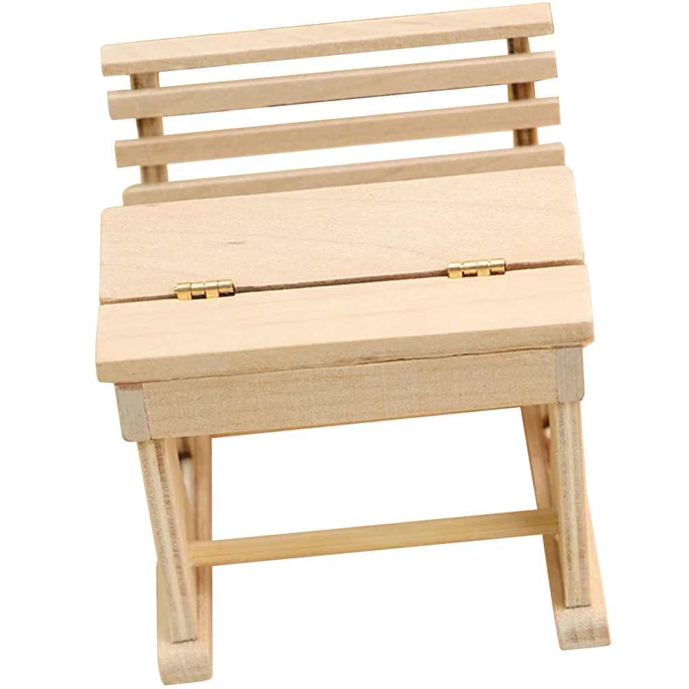 Dollhouse Desk Toy Mini School Table Adornment Wooden Model Decorations Figurine Furniture Office