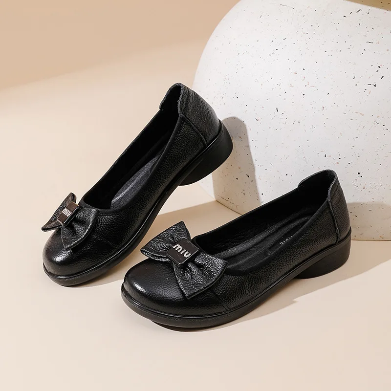 النساء عادي ماري جين أحذية جلدية الشقق حزام المتسكعون الضحلة كعب منخفض لينة Bowknot الأخفاف أحذية نسائية مريحة
