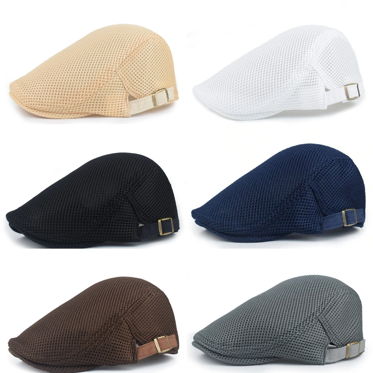 

Hollow Mesh Breathable Duckbill Hat Simple Solid Color Versatile Forward Hat Man Sunshade Lightweight Quick Drying Leisure Hat