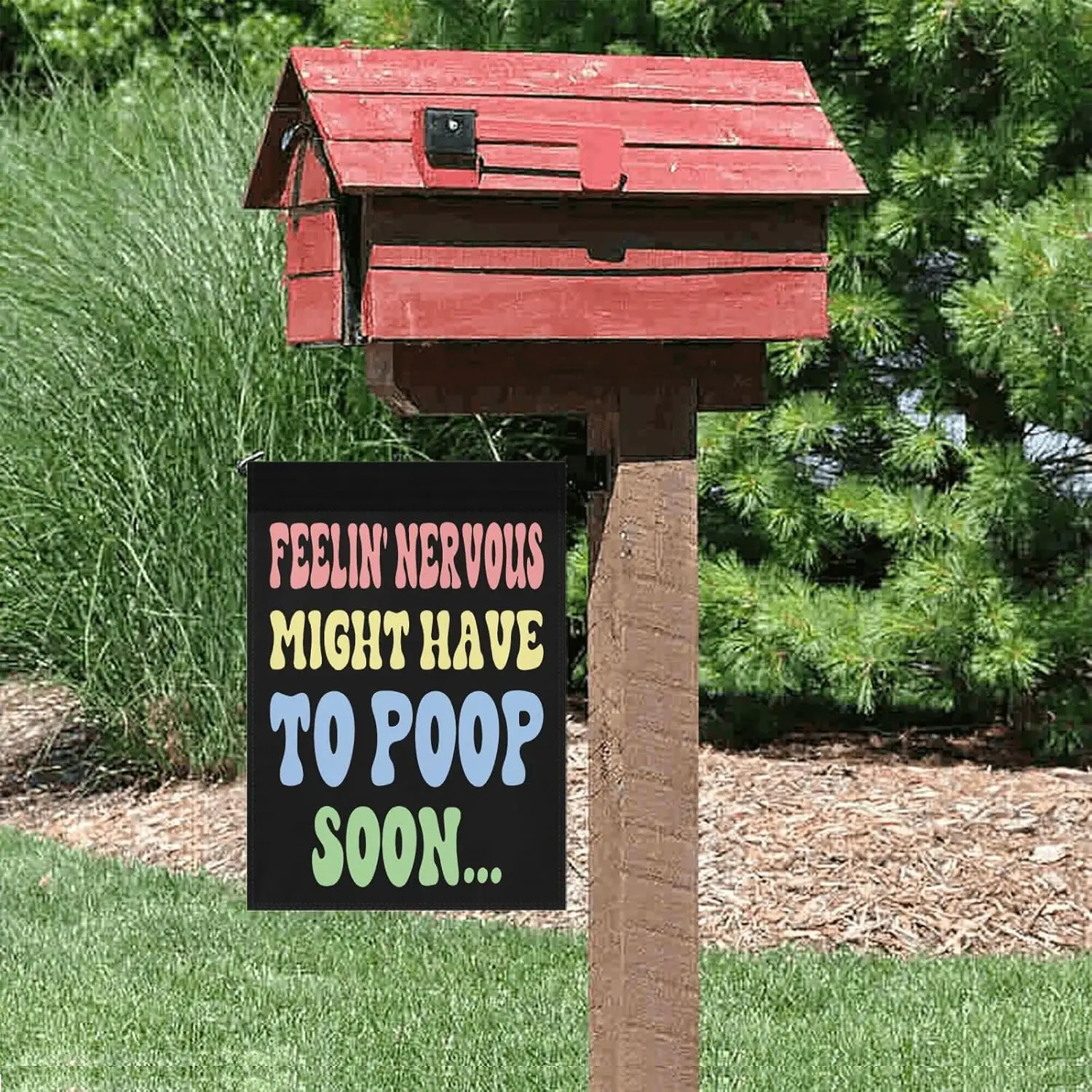 Feelinges Nervous Might Have To Poop Soon Garden Flag 12x18 Double Sided Small Garden Banner for Lawn LLO LLX uui
