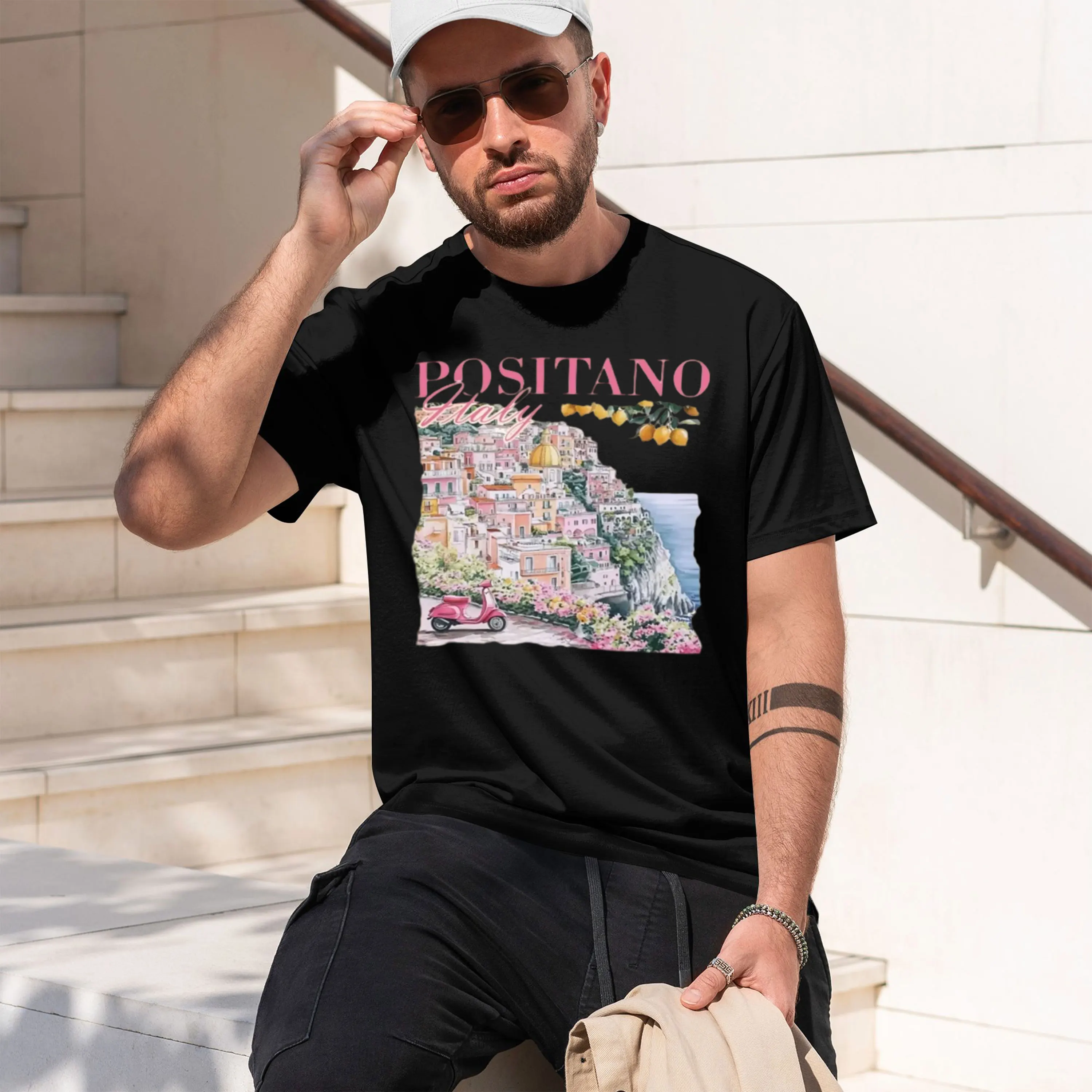Positano Italy T-Shirt Vintage Itan T Shirt d Cute Women's Graph Tee Retro Short Sve Italy Vaion Tee Unisex 2026 New Model Short